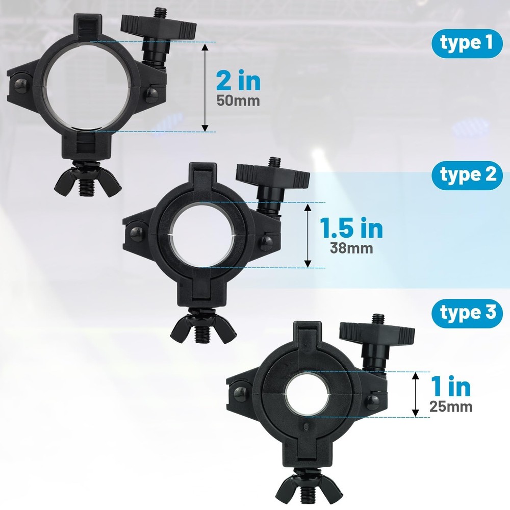 Stage Light Clamp 10 Pack, CZGOR 33lb Plastic DJ Light Clamps, Trus... Fast Ship