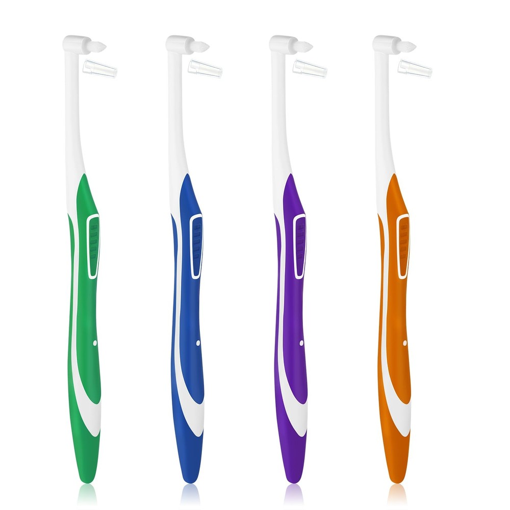 4pcs Tuft Toothbrush Single Tufted Slim Interspace Teeth Brushes End-tuft Tap...
