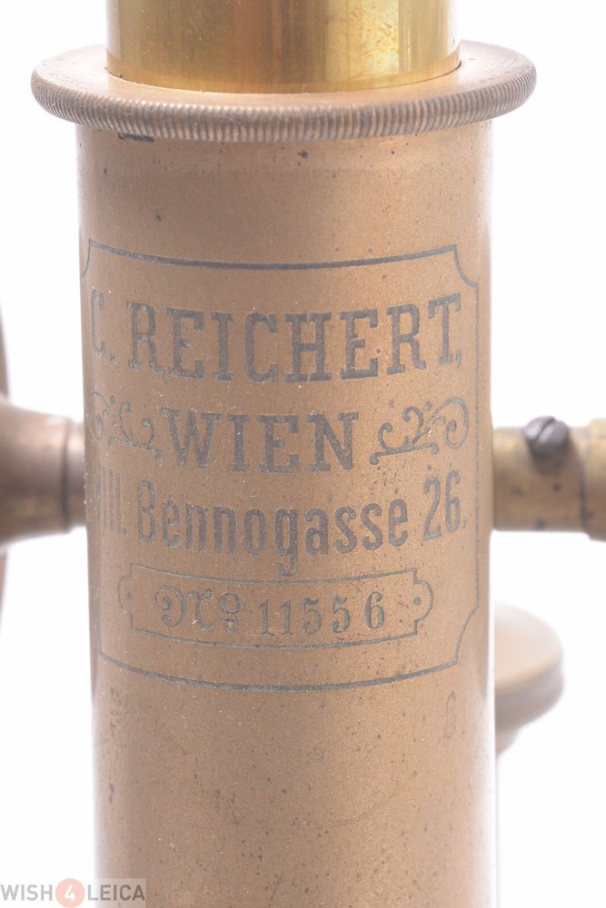 ✅ REICHERT ANTIQUE BRASS MICROSCOPE COMPOUND C.1900 W/ CASE