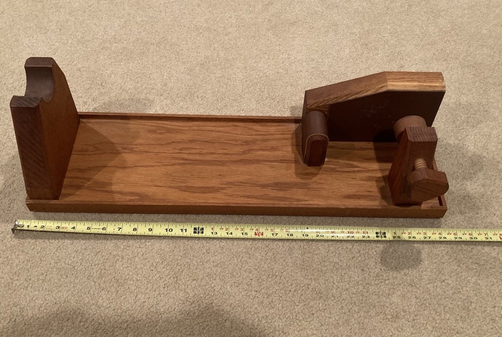 Vintage Solid Oak Gun Rifle Vice