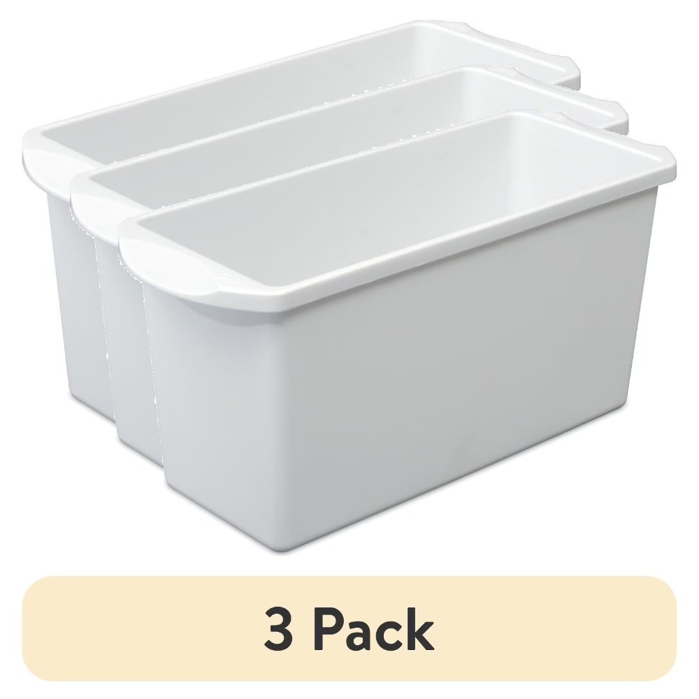 3 Pack Ice Cube Tray with Bin Narrow Space Efficient Design Free White for