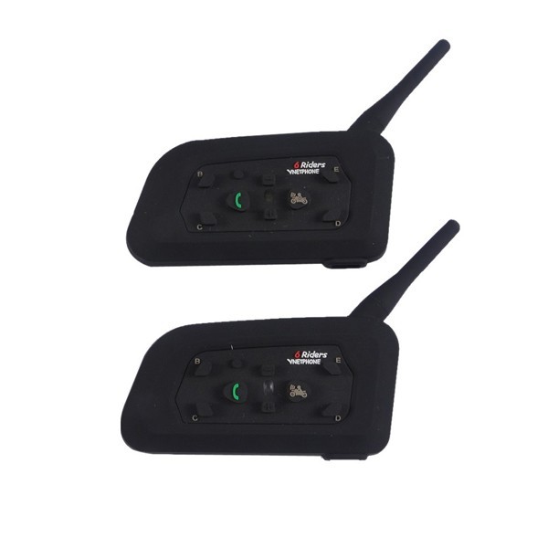2X Bluetooth Motorcycle Helmet Intercom Interphone Headset Intercomunicador V6