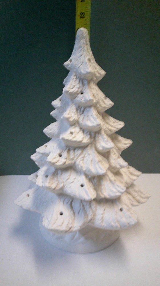 Christmas Tree 12" Tall on Base Ceramic Bisque Ready to Paint