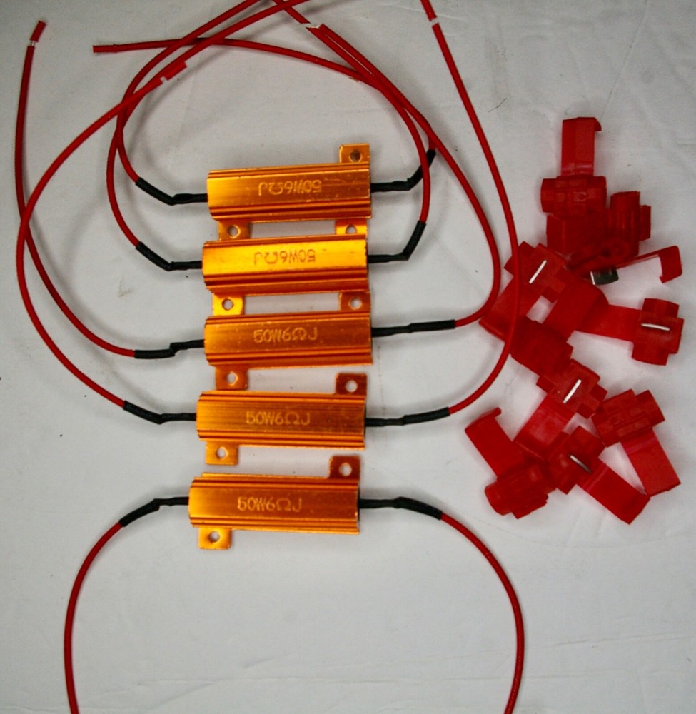 6 ohm 5% 50 watt resistor with leads and inline splices 5 pcs per order