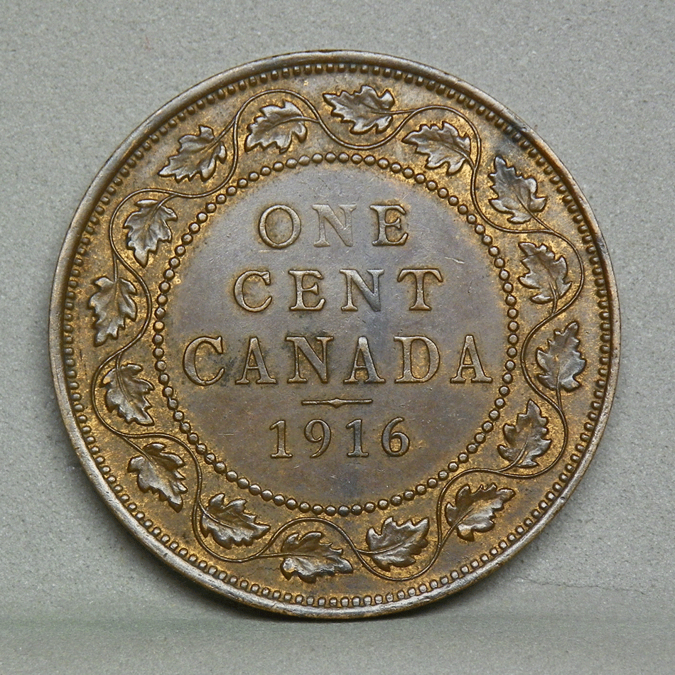1916 CANADA LARGE CENT. XF