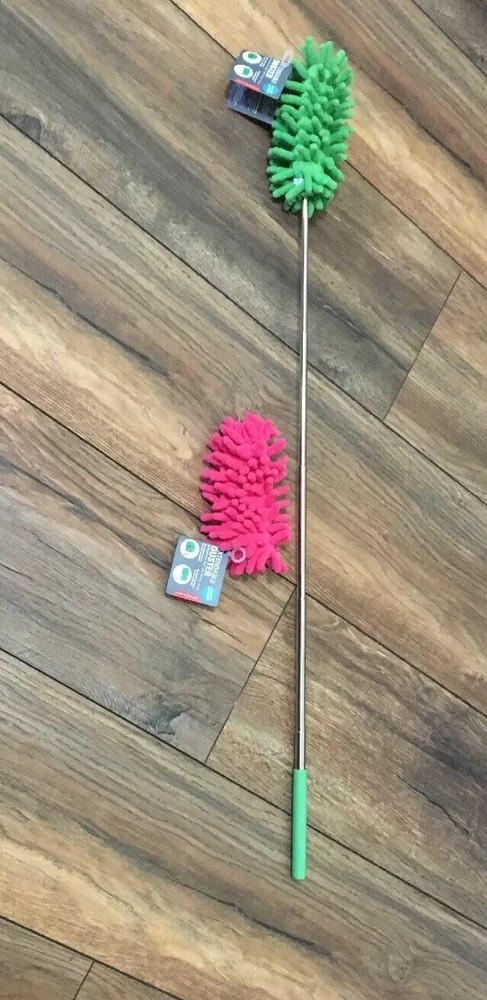 Kirkkerland Extendable Microfiber Duster with 2 Washable Reusable Covers