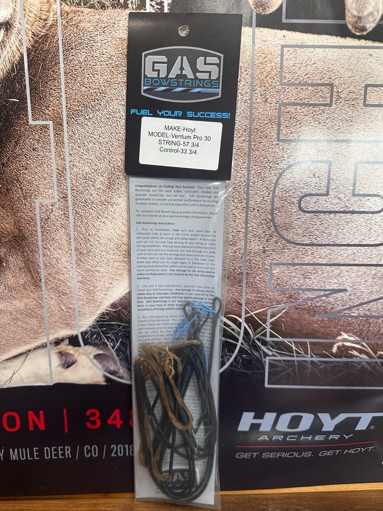 Gas Bowstrings Hoyt Ventum Pro 30 Ghost Camo Strings White Speed Nock