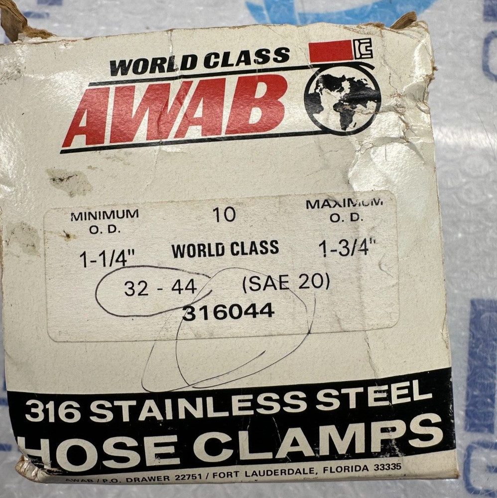 (4PCS) AWAB Hose Clamp 316 44 A4 32-44