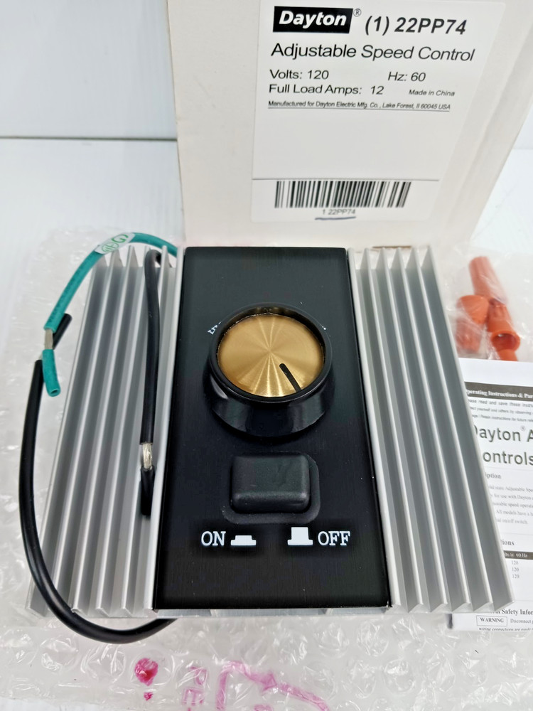 New Dayton 22PP74 Adjustable Speed Control 120 Vac