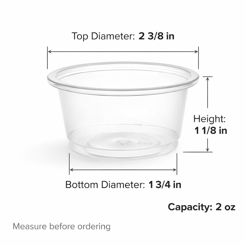2 oz Clear Portion Cups 10000 Count BPA Free PP Plastic Souffle Cups Bulk