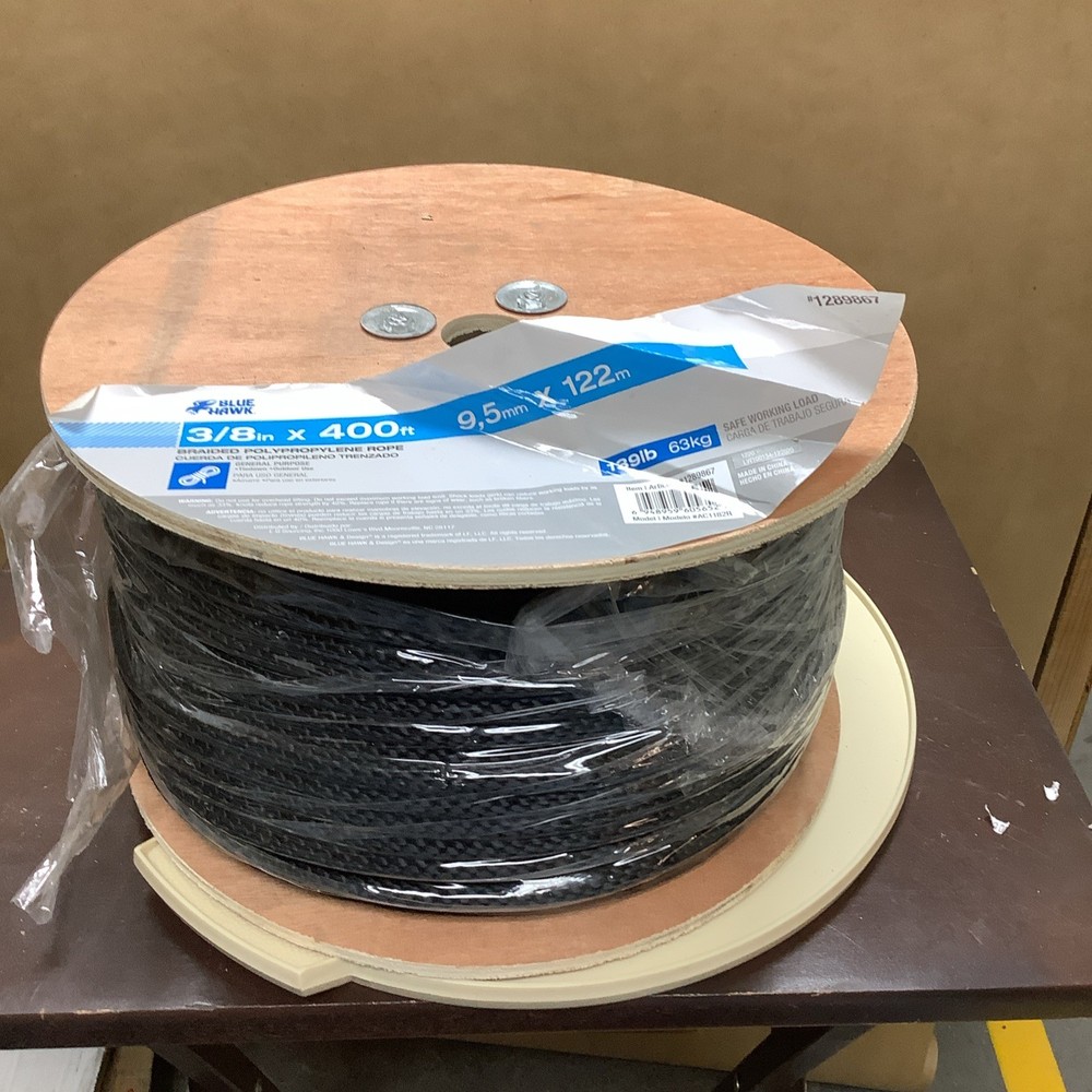 Blue Hawk Braided Polypropylene Rope 3/8in X 400 Ft
