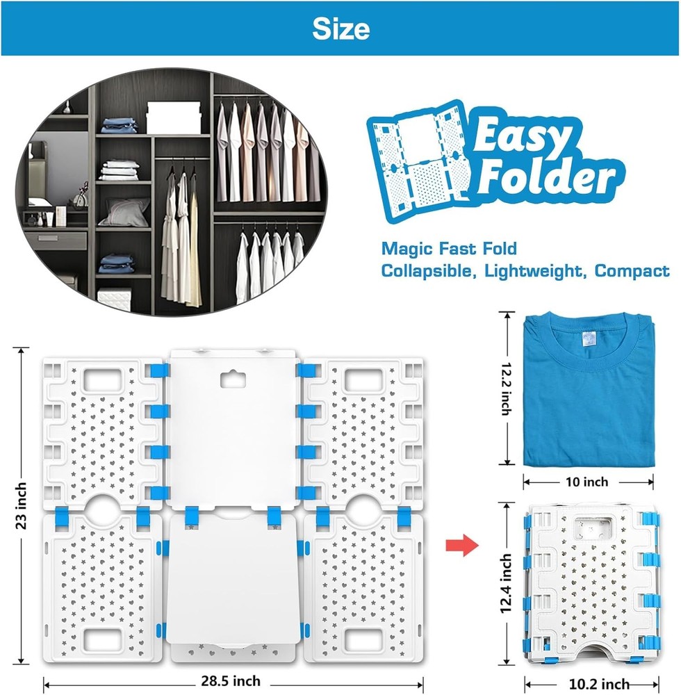 BoxLegend Version 4 Shirt Folding Board t Shirts Clothes Folder Durable White