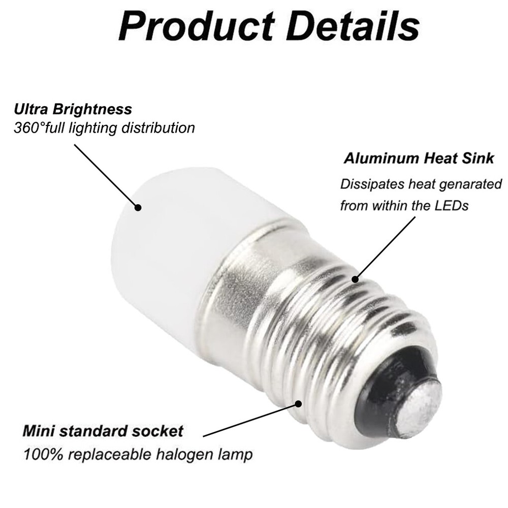 10 Pack 14V AC White LED Light Replace for Marx 706 Flat Face Screw Base Bulb