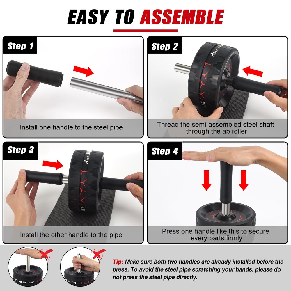 Ab Roller Wheel, Abs Workout Equipment for Abdominal & Core Strength Training...