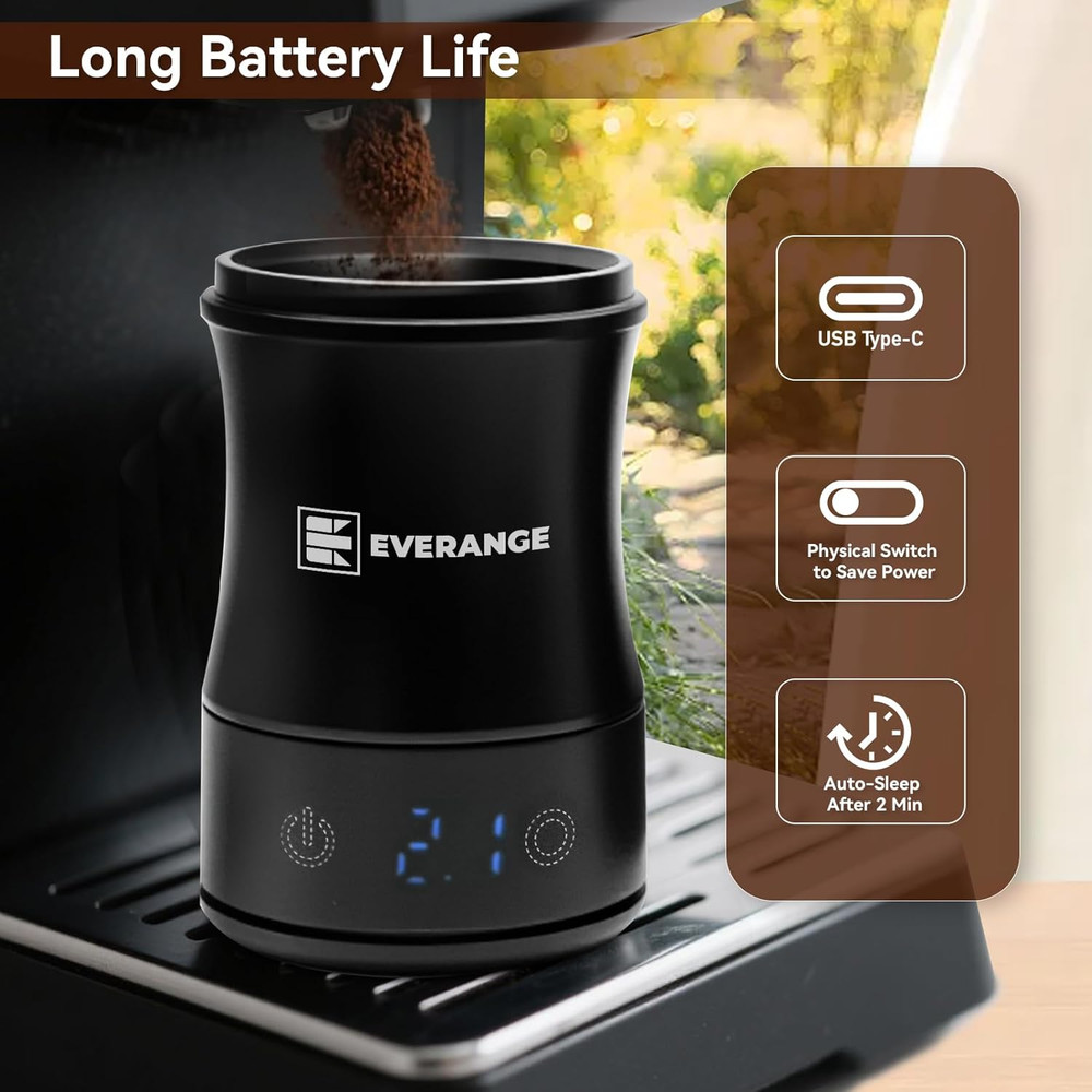 Rechargeable Digital Coffee Scale with Timer and Dosing Cup, Black