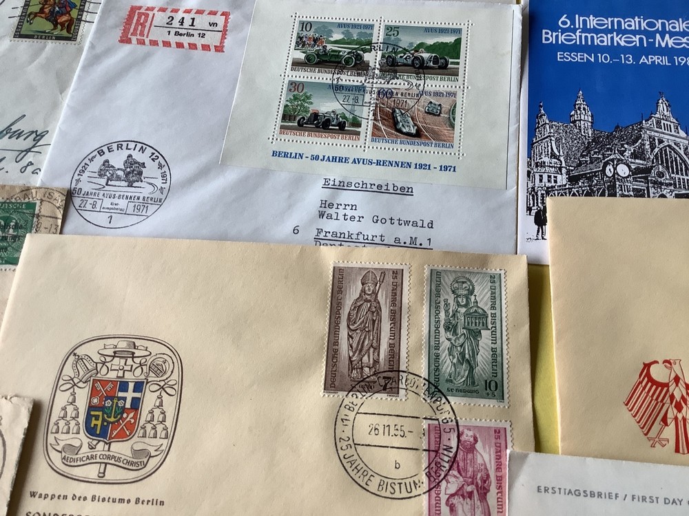 Germany 11 vintage postal stamps cover items Ref A587