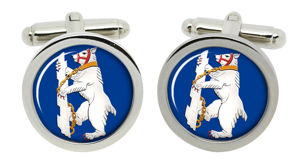 Warwickshire Bear Round Cufflinks in Box