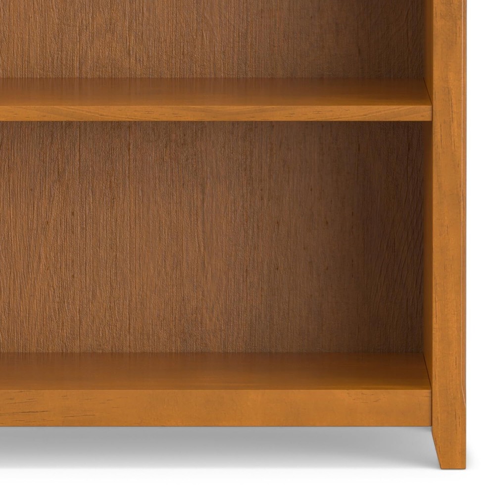 SIMPLIHOME Amherst SOLID WOOD 30 Inch Transitional 5 Shelf Bookcase in Light