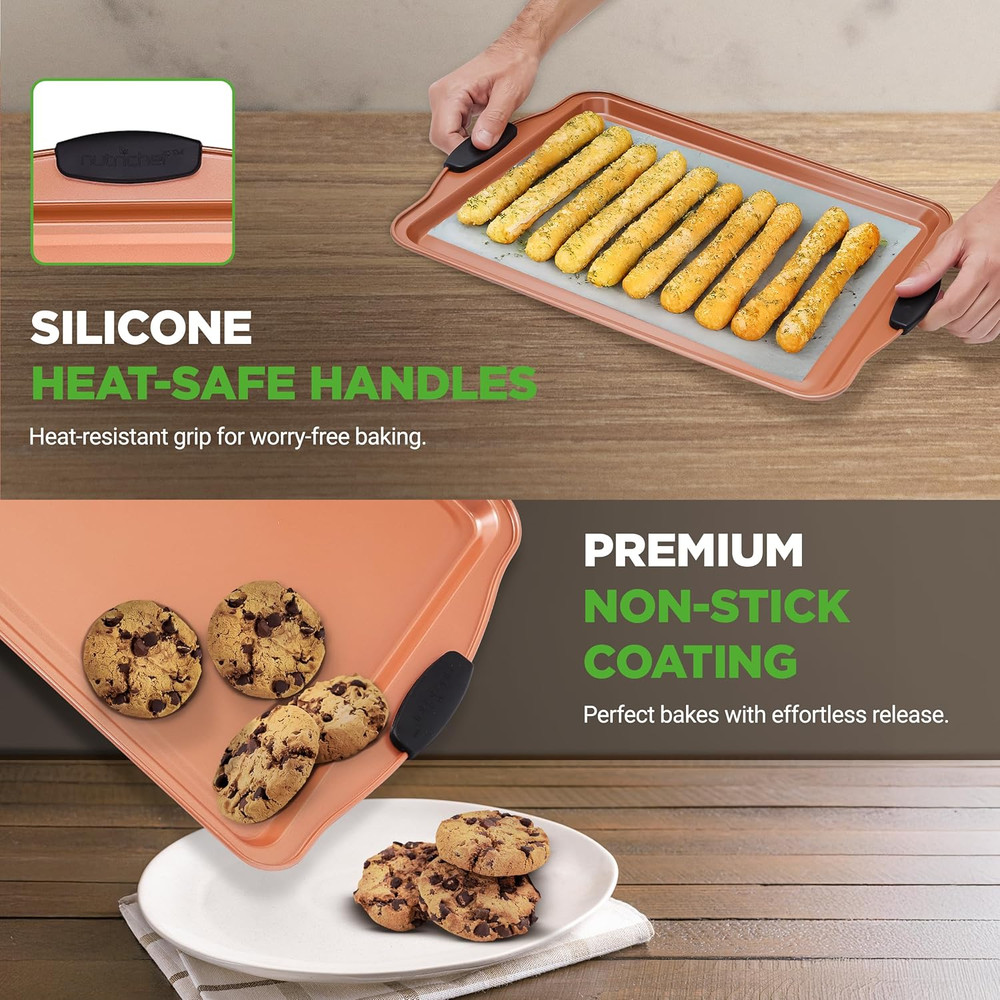 5-Piece Bakeware Set – Premium Non-Stick, Stackable Kitchen Baking Pans with Sil