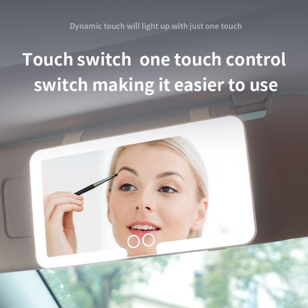 Rechargeable Vanity Mirror For Car Sun Visor With 3 Light Modes Type-C Charging