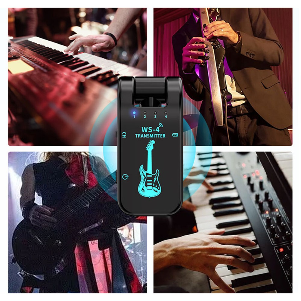 2.4GHz Wireless Guitar System Transmitter Receiver Rechargeable LED Display 40m*