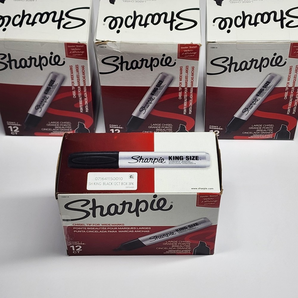 Sharpie - King Size Permanent Markers Chisel Tip Black - 48 Pack