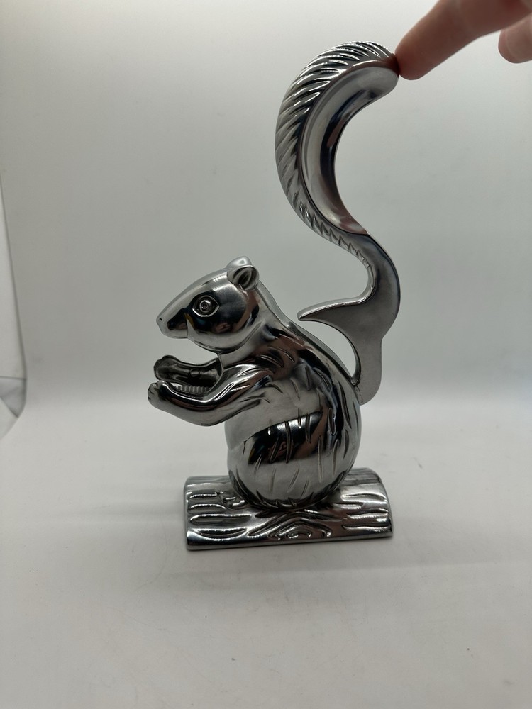 Squirrel Nutcracker Davy Crackett Nut Cracker Mechanical Cast Aluminum