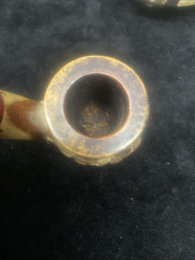 Ural Pipe Vintage With Case Brown Floral Leaf Pattern With Case Read Details