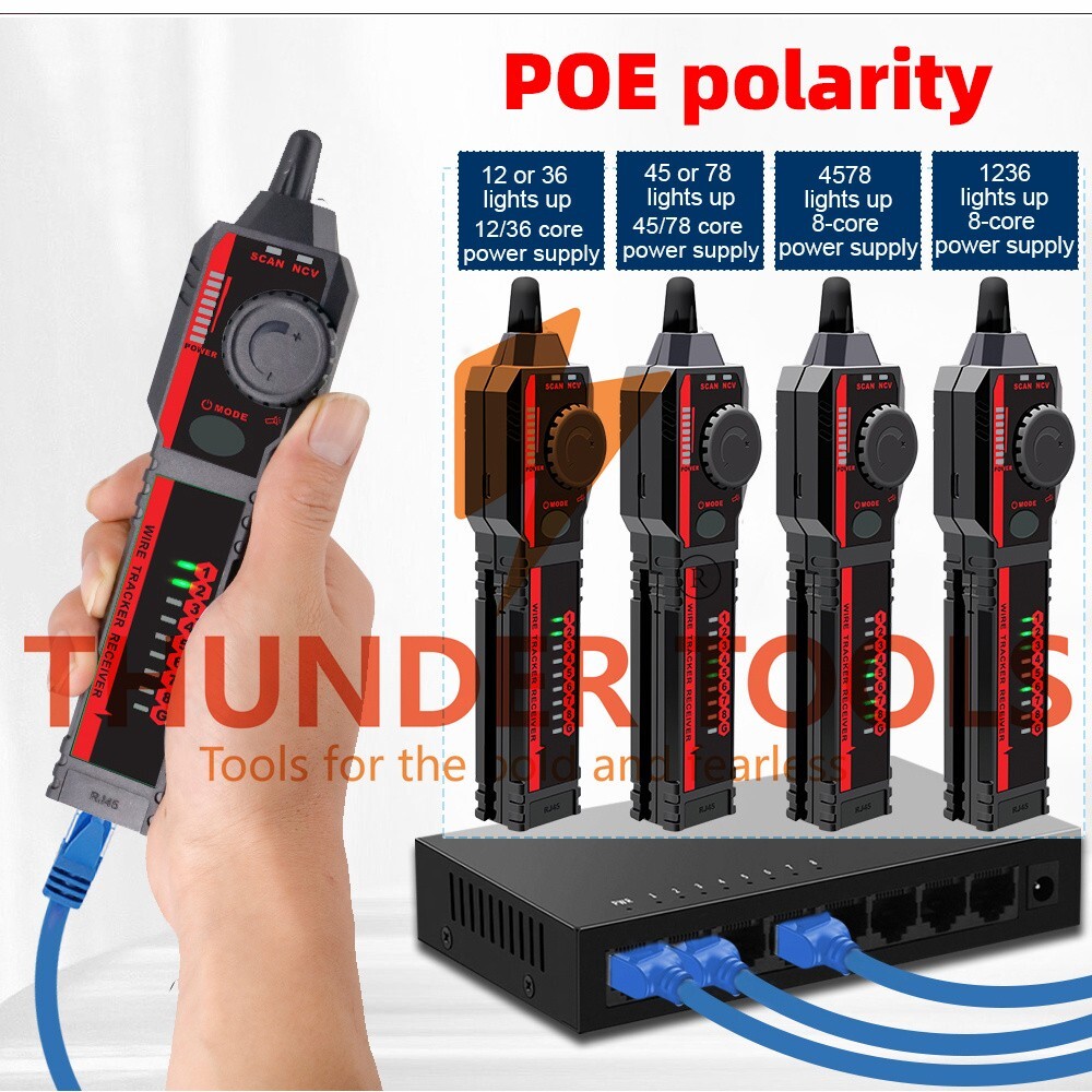 Thunder Tools ET606 Cable Port Tester Handheld Network Cable Tester Cable