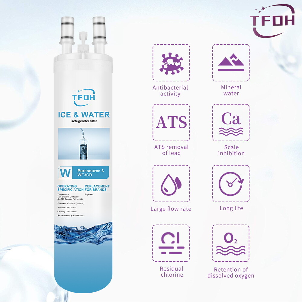 1 PACK TFOH Fit Frigidaire WF3CB Pure Source Ultra Refrigerator Water Filter