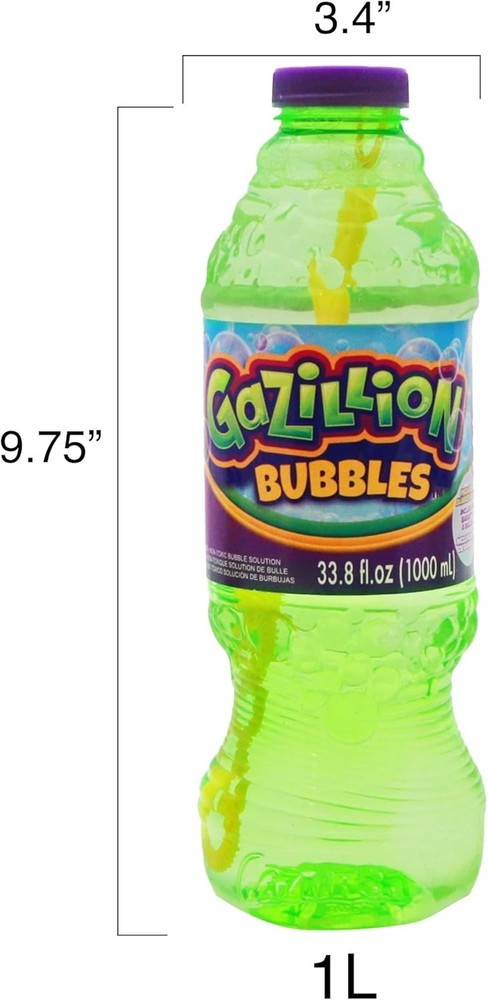 Bubbles 1L Bubble Solution with 7-in-1 Wand - Safe & Non-Toxic Fun