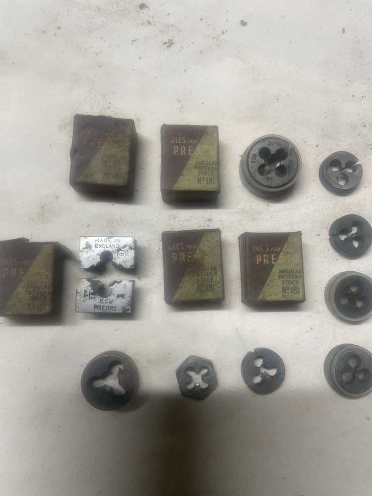 12 Vintage presto tap dies