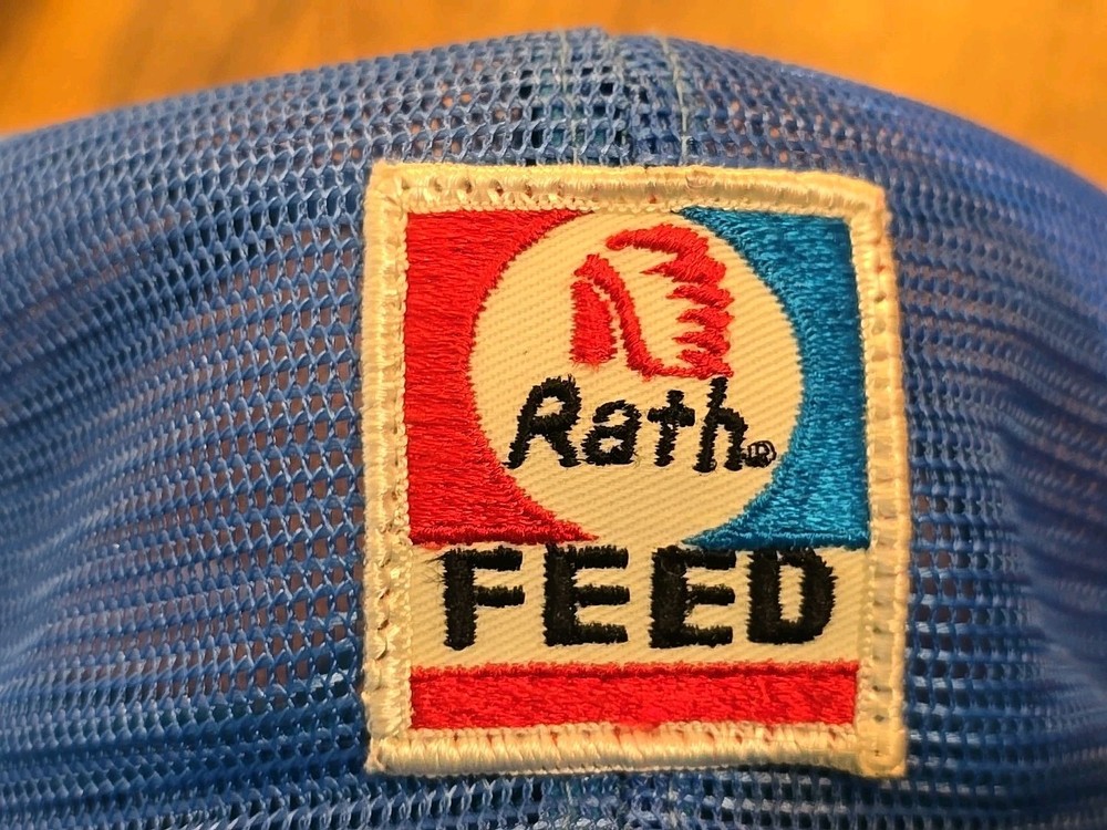 Vintage RARE RATH FEED Patch Hat lot(2)