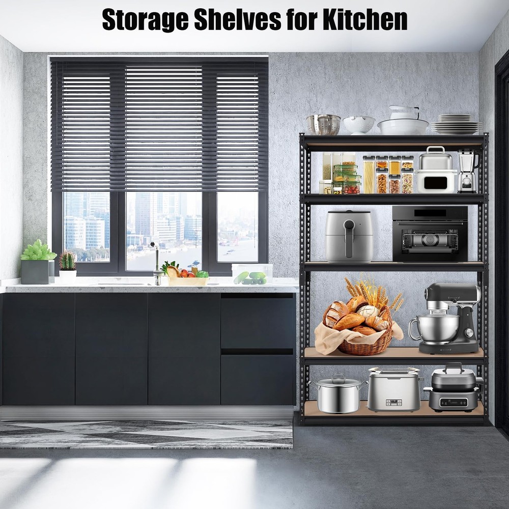 Storage Shelving Unit ,5-Tier Metal Adjustable Garage Storage Rack 2000 lbs Load
