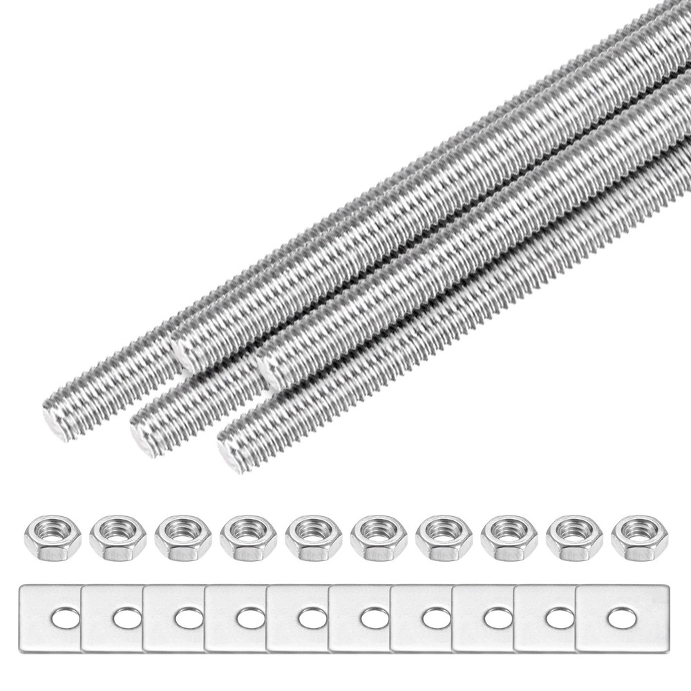 5-Set Fully Threaded Rod, M3x110mm Right Hand Thread Bar Studs with Nuts