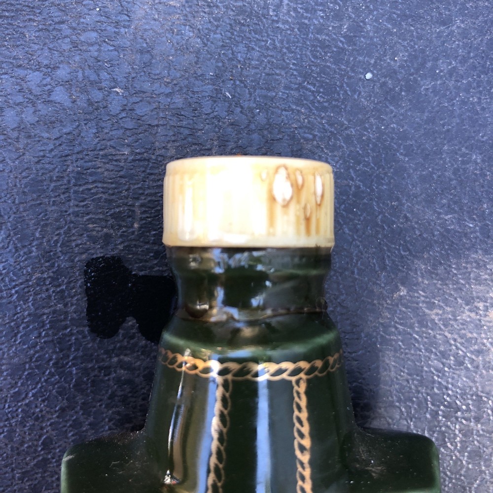 Godet COGNAC Ceramic Empty Bottle Anchor shaped White With Stopper Used
