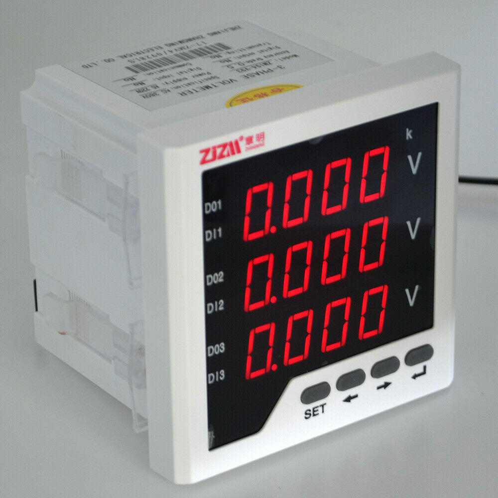 96x96mm Three-phase AC Voltage Meter Intelligent Digital Display Voltmeter