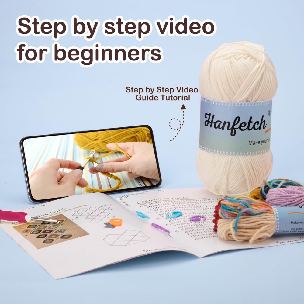 Crochet Kit for Advanced or Intermediate Beginner, Step by Step Video Tutoria...