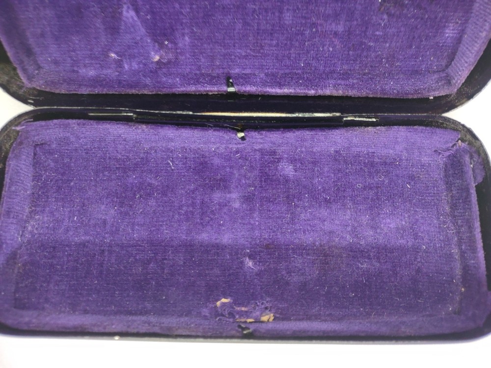 Vintage Black Metal Hinged Accessory Box Storage Unbranded Sewing EMPTY