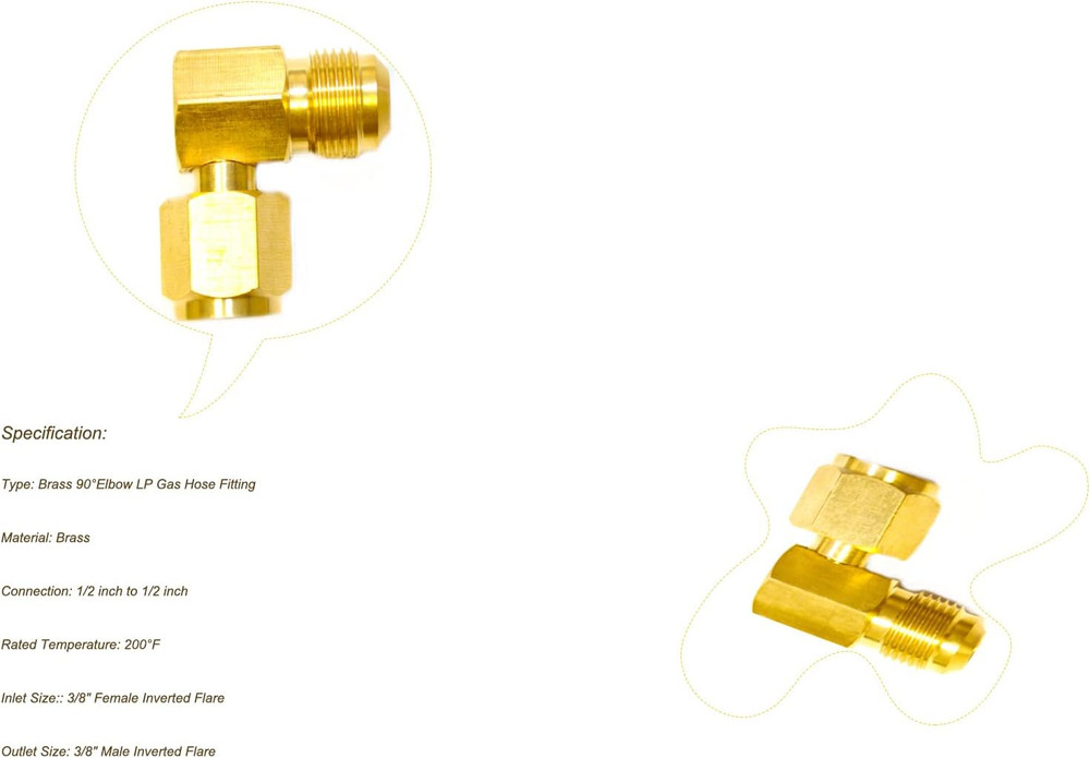 90° Elbow Connector for Olympian Wave Heaters, 90 Degree Propane Fitting Adapter