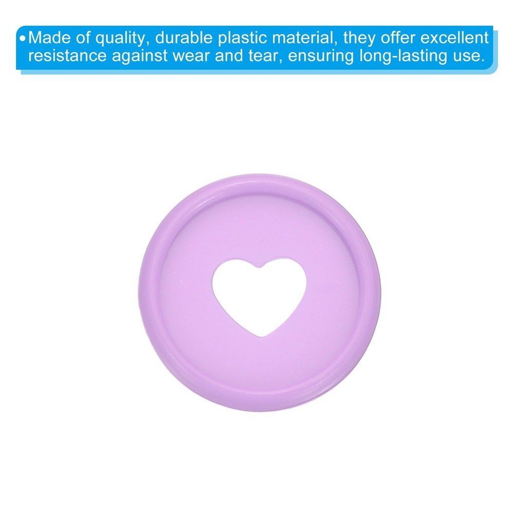 24mm Plastic Book Binding Discs, 22 Pack Expansion Discs Heart, Light Purple