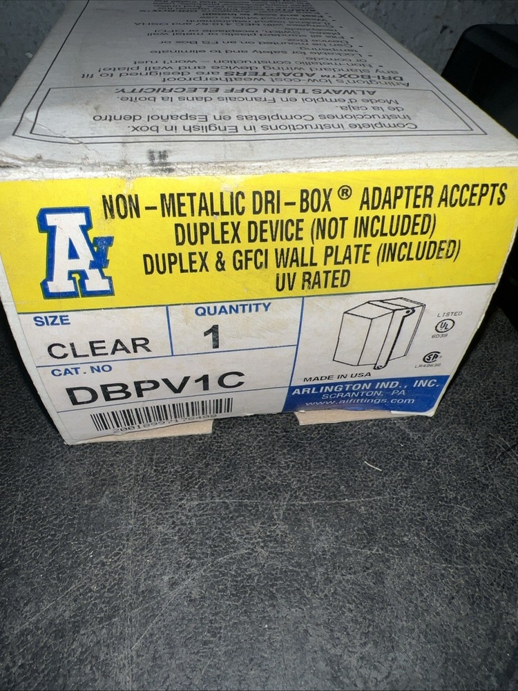 Arlington DBPV1C Dri-Box Clear Vertical Mount