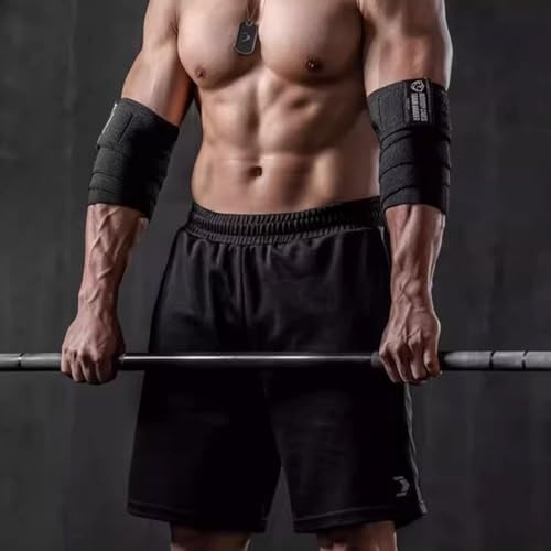 Elastic Elbow Wraps for Weightlifting & Powerlifting - Compression Support Strap