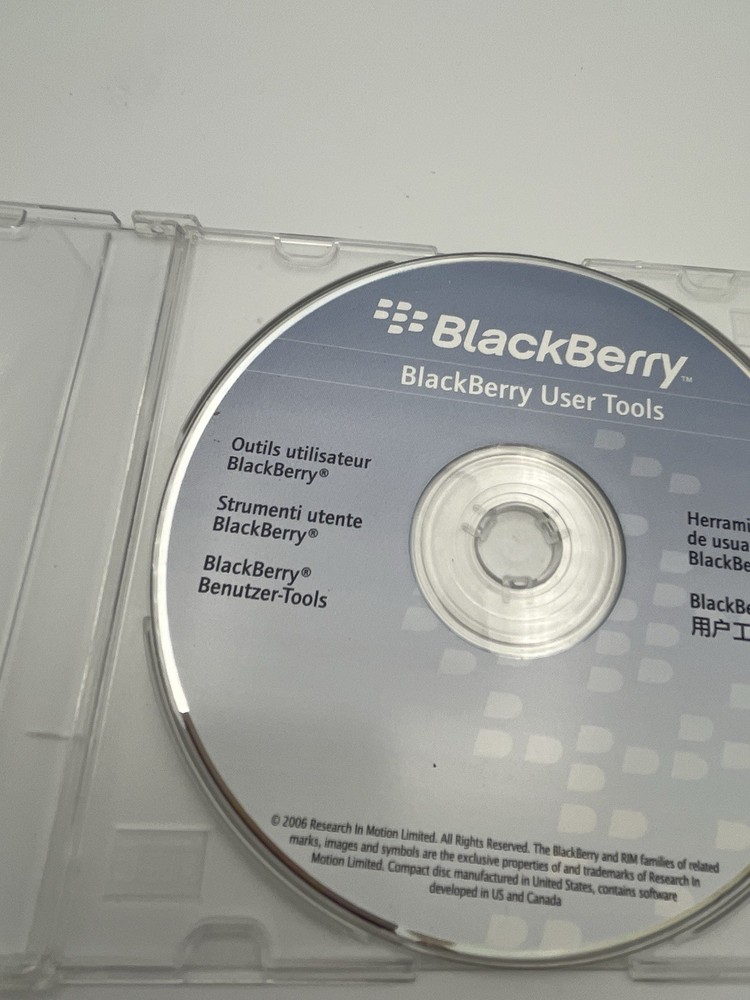 Blackberry User Tools Software (Windows PC CD-ROM, 2006)