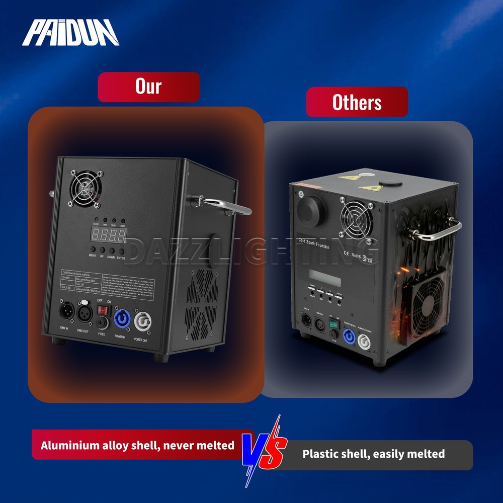 PAIDUN 2Pack 850W Large Cold Spark Machine Firework Effect DMX512 Remote Control