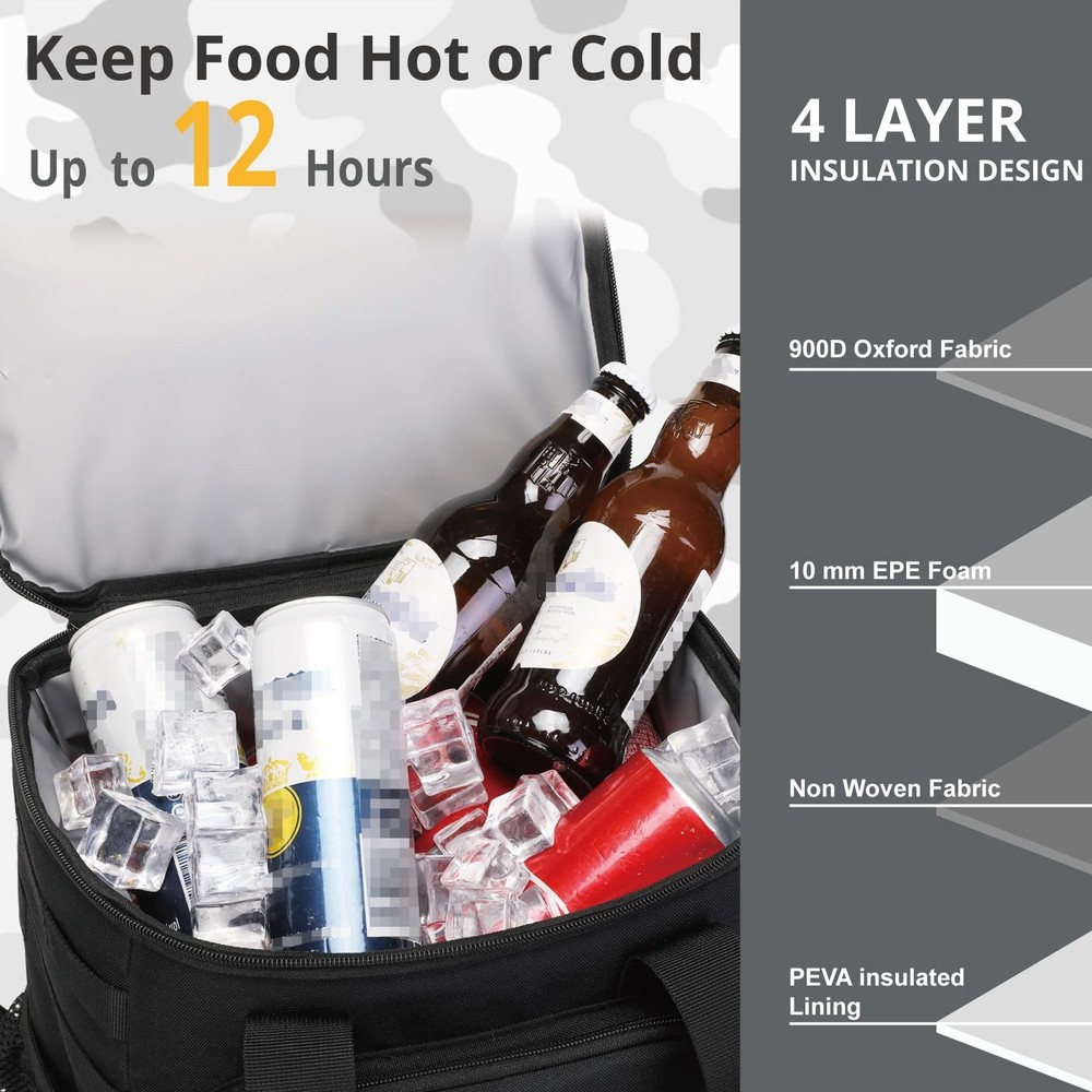 Tactical Backpack Cooler,Lunch Backpacks for Men Work with Handle，Soft Cooler...