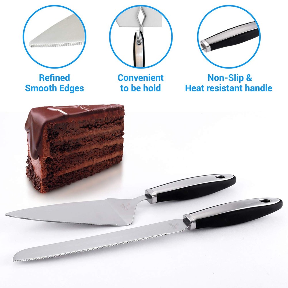 Cake Cutting Set for Wedding Cake and Server Set, Cake Cutter and Pie Spatula...