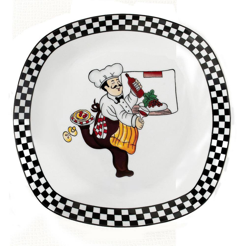 Porcelain 20-Piece Chef Design Square Dinnerware Set (Service for 4)