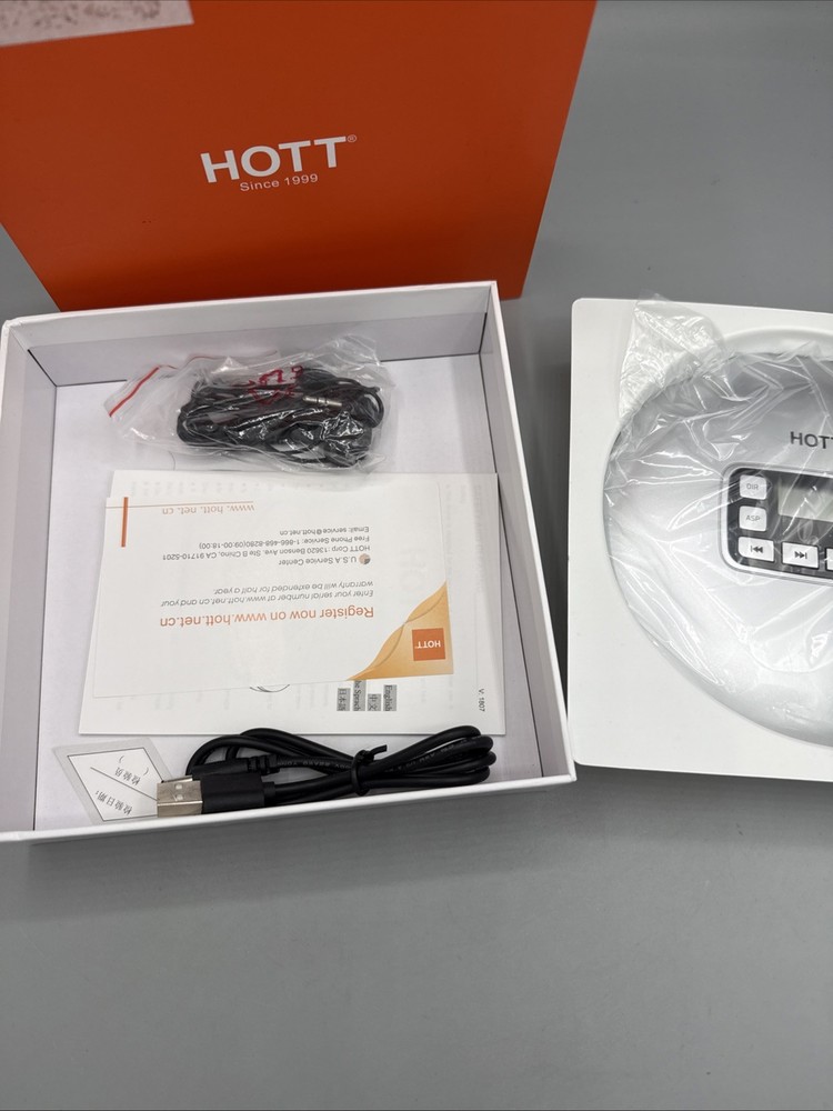 HOTT CD611 Portable CD Player (Silver) NEW