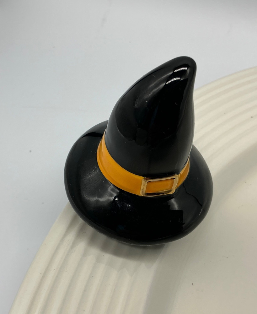 Nora Fleming mini Witchful Thinking Halloween black hat A68 initialed NF